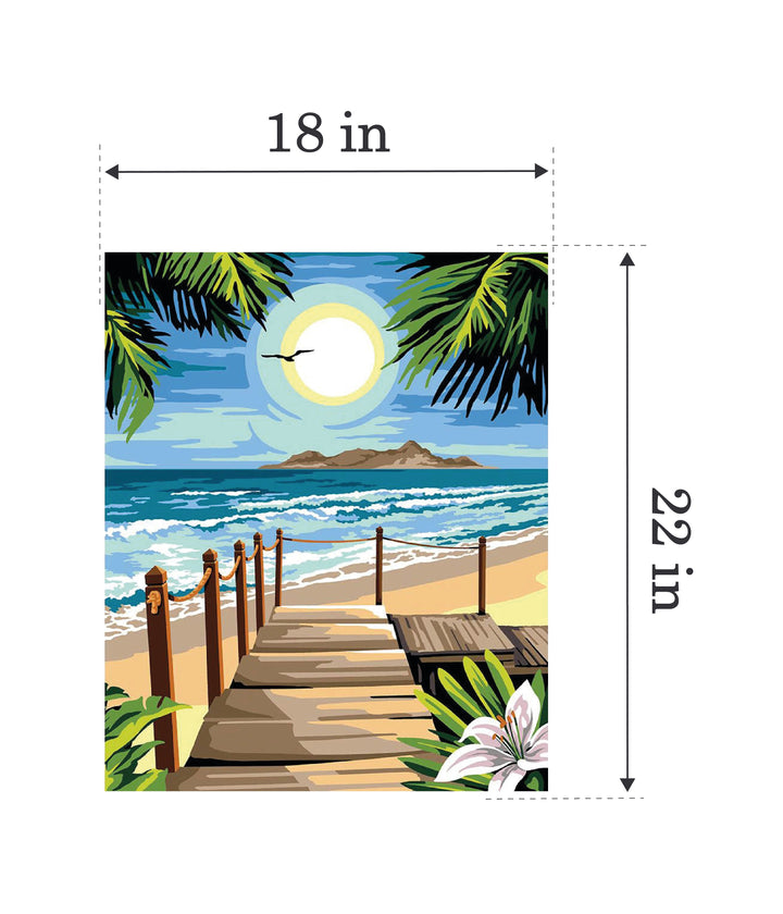 Needlepoint canvas for halfstitch without yarn The Pontoon Of The Islands MRC1345184 Margot de Paris Printed Tapestry Canvas
