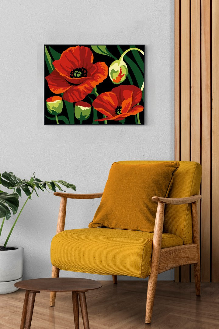 Needlepoint Kit Poppies MRCK7666024115 Margot de Paris Printed Tapestry Canvas