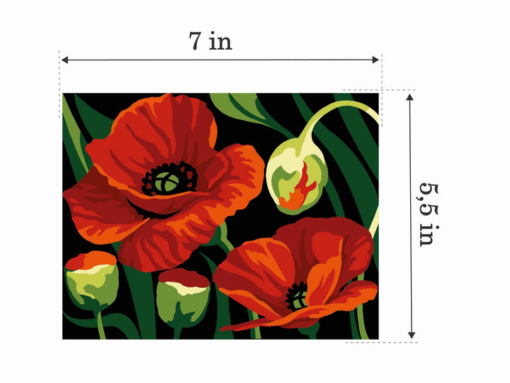 Needlepoint Kit Poppies MRCK7666024115 Margot de Paris Printed Tapestry Canvas