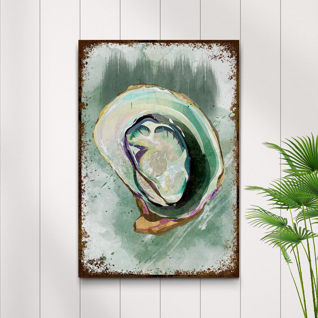 Oyster Shell Abstract Portrait Canvas Wall Art