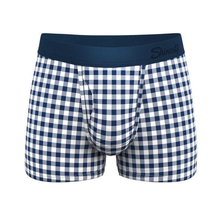 The Mad For Plaid | Navy Gingham Ball Hammock® Pouch Trunks Underwear