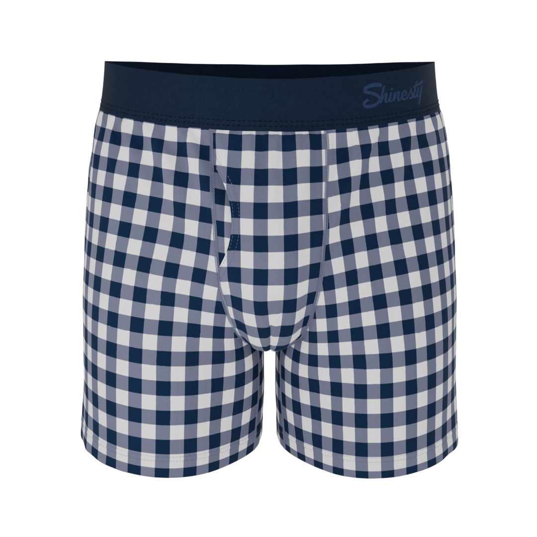 The Mad for Plaid | Navy Gingham Boxers