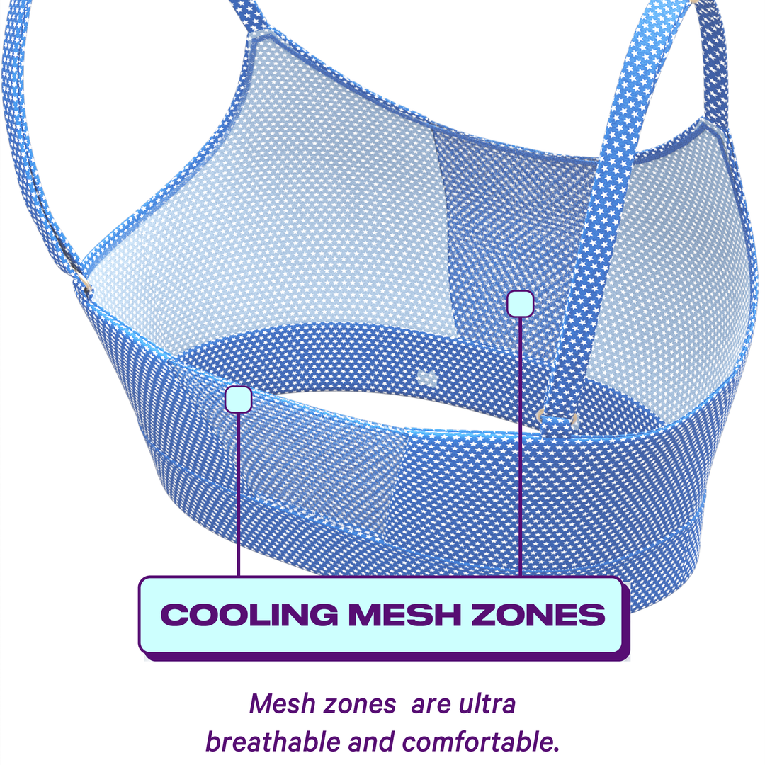 The Manhattan Mama | Light Blue Stars paradICE™ Boob Hammock™ Cooling Bralette