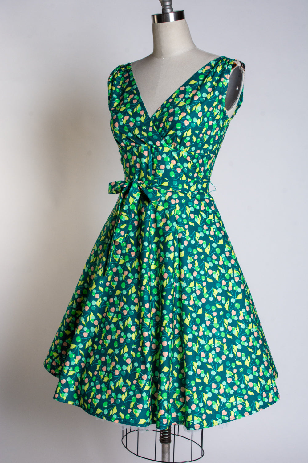 Marie Dress - Green Cherries *sale