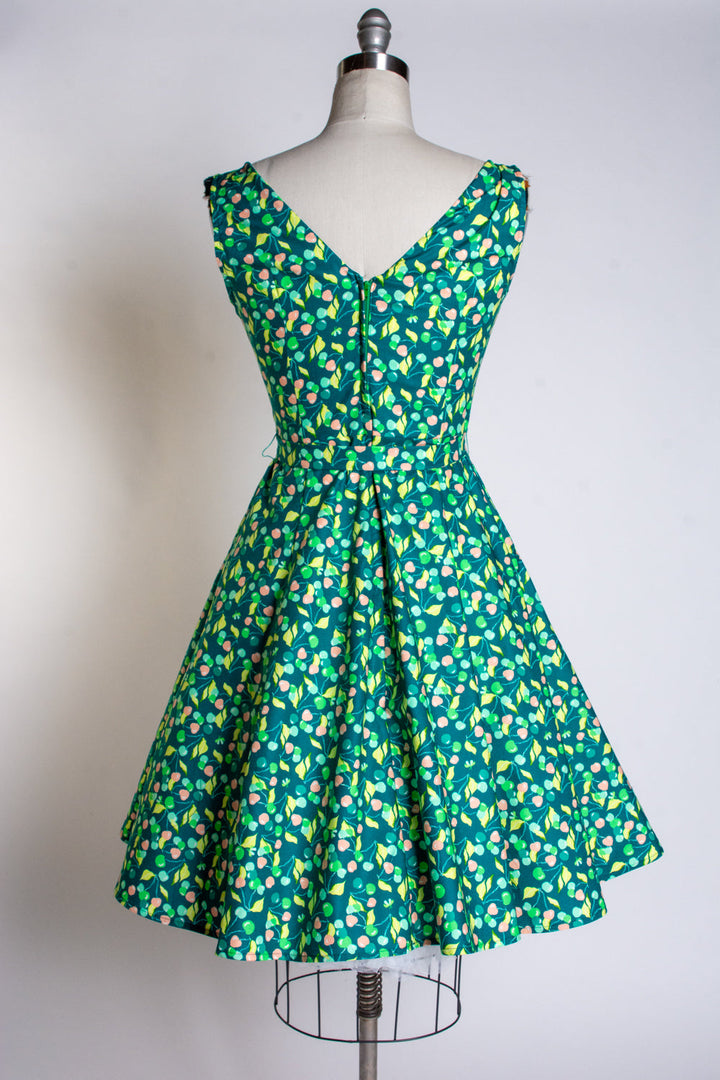 Marie Dress - Green Cherries *sale