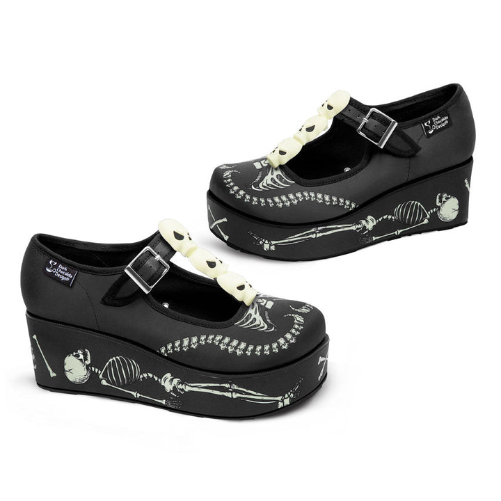 Skeletons Under My Bed Women's Mary Jane Platforms