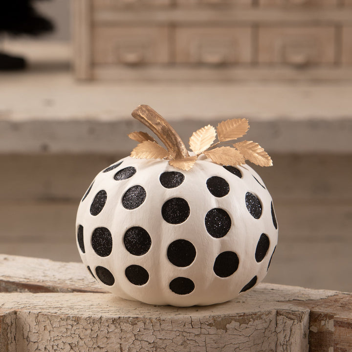 Medium Dottie Blanc Pumpkin by Bethany Lowe Designs, halloween decor