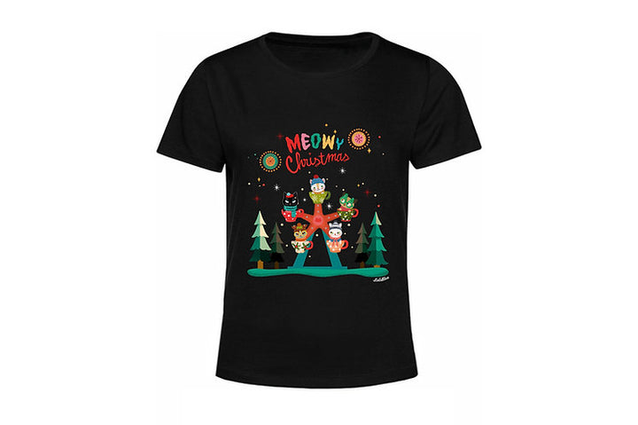 Meowy Christmas T-shirt by Laliblue