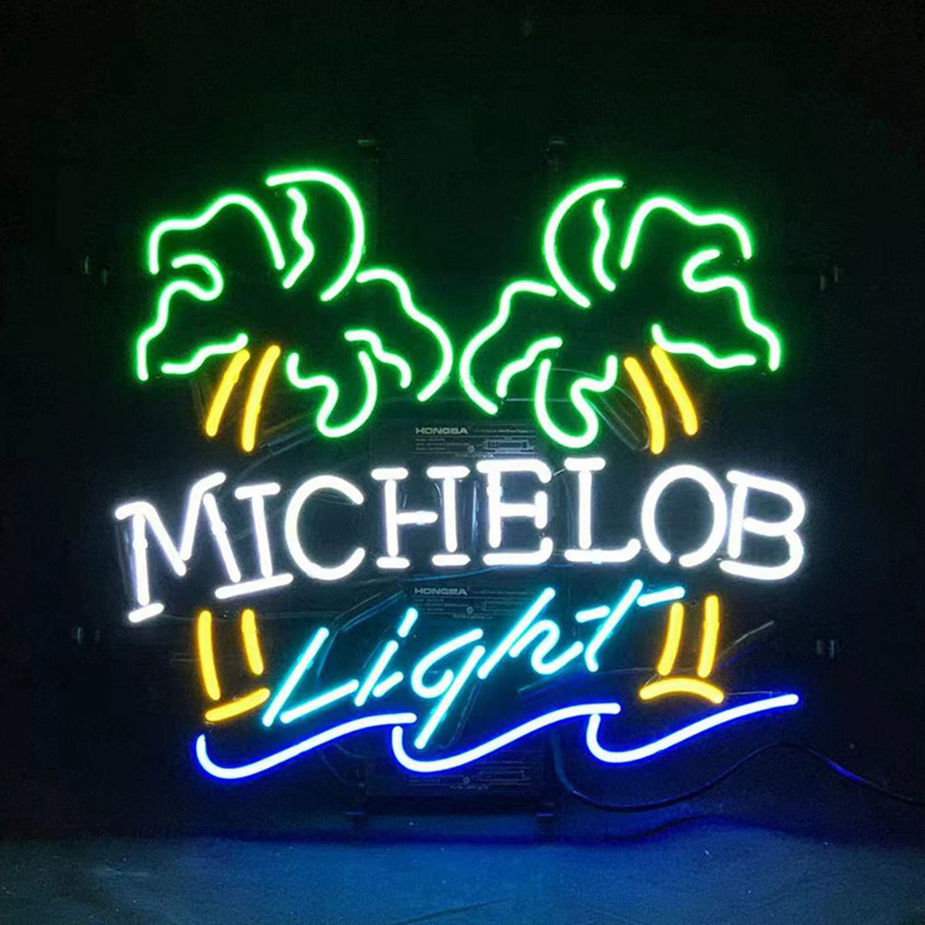 Michelob Light Coconut Palm Tree Neon Light Sign