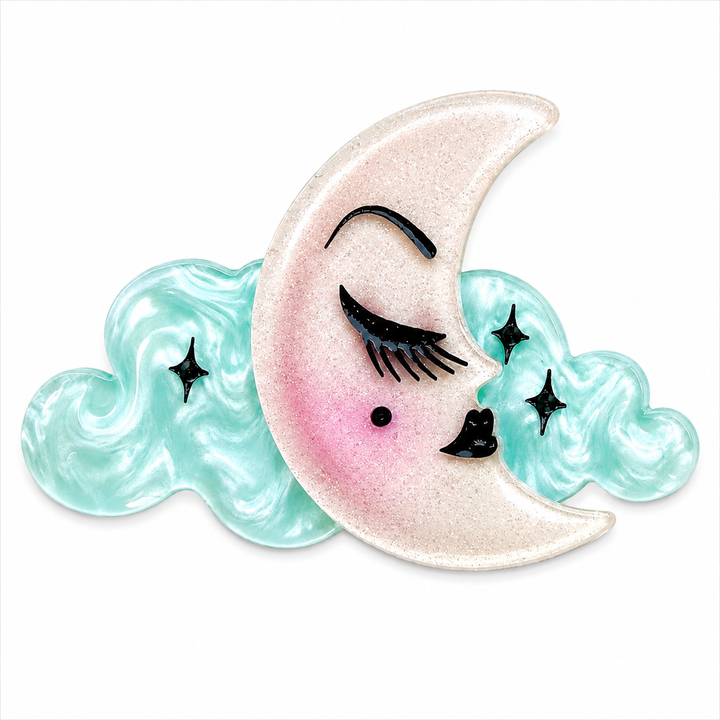 Miss fluff Luna lullaby acrylic brooch lipstick and chrome
