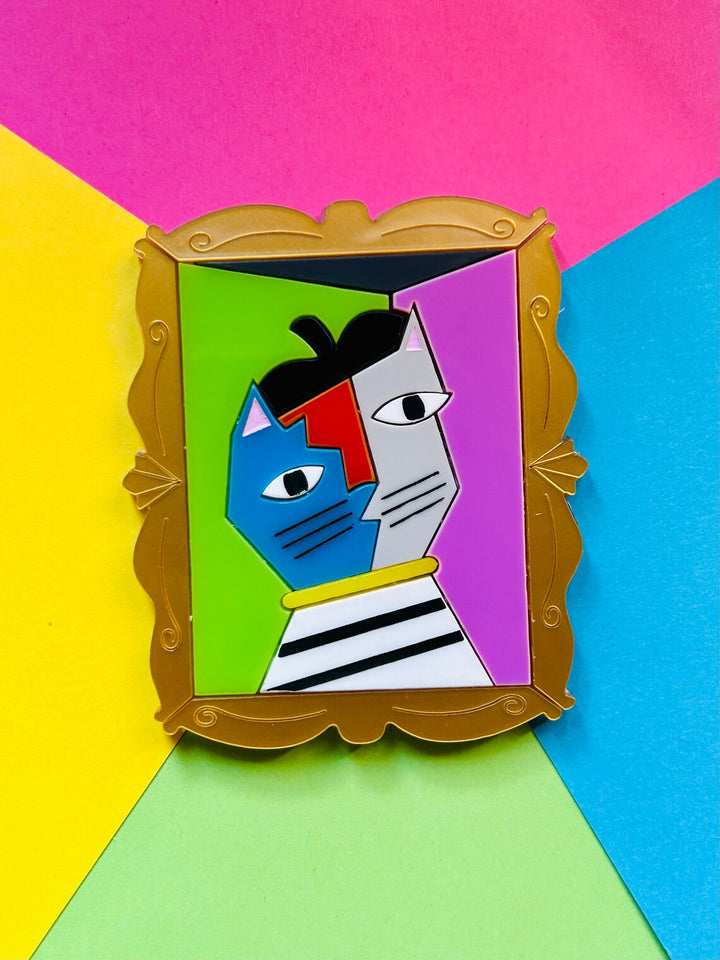 Modern Art / Cubism Art Style Cat Acrylic Brooch by Makokot Design