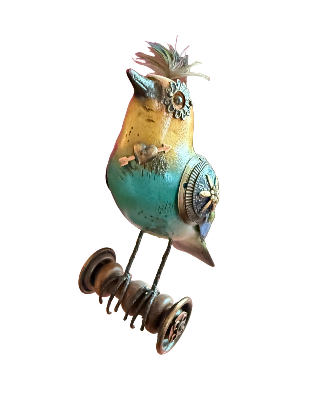 Mullanium Handmade Steampunk Bird Sculpture
Signed by Jim & Tori Mullan
5.5 Inches Tall Handmade