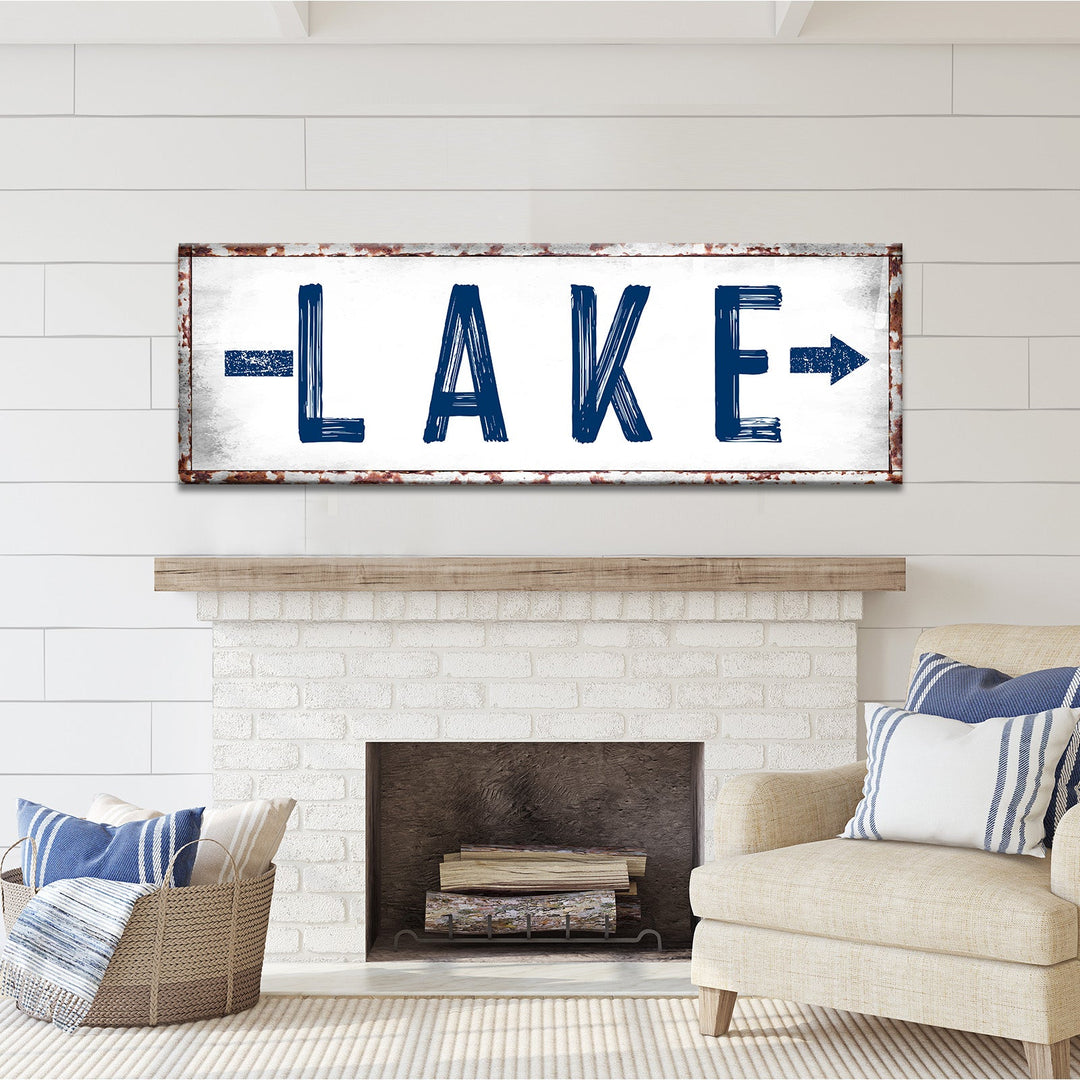 Rustic Lake Arrow Sign