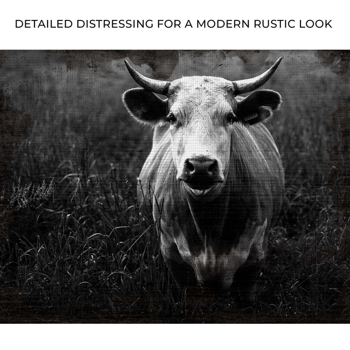 Longhorn Cattle Portrait Canvas Wall Art