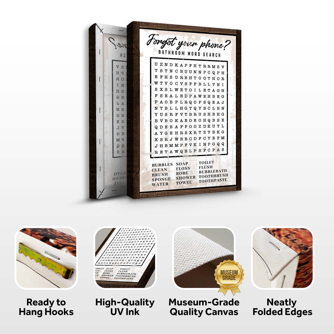 Bathroom Word Search Sign