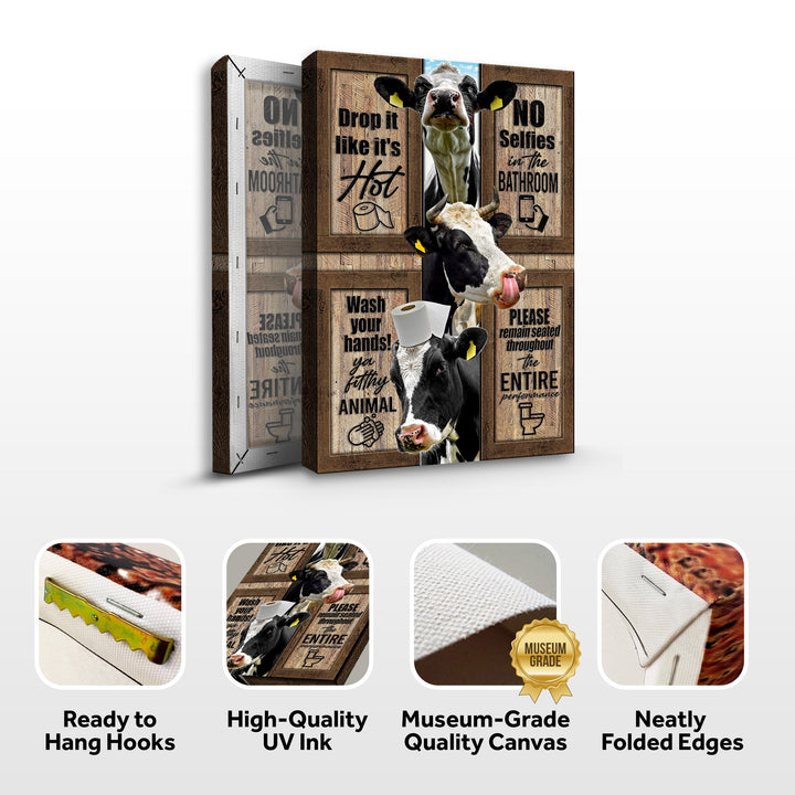 Cow Bathroom Rules Sign II