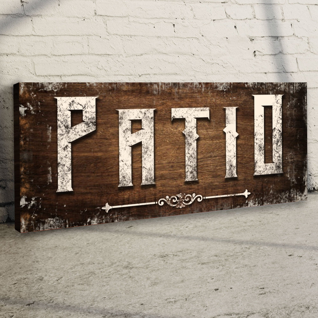 Distressed White Patio Sign