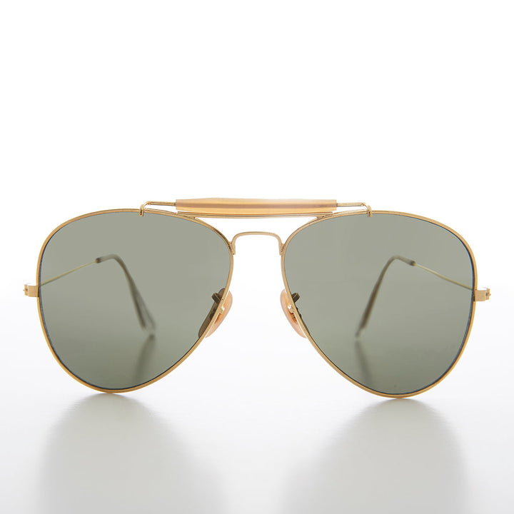 Classic Brow Bar Gold Pilot Sunglasses - Olmos