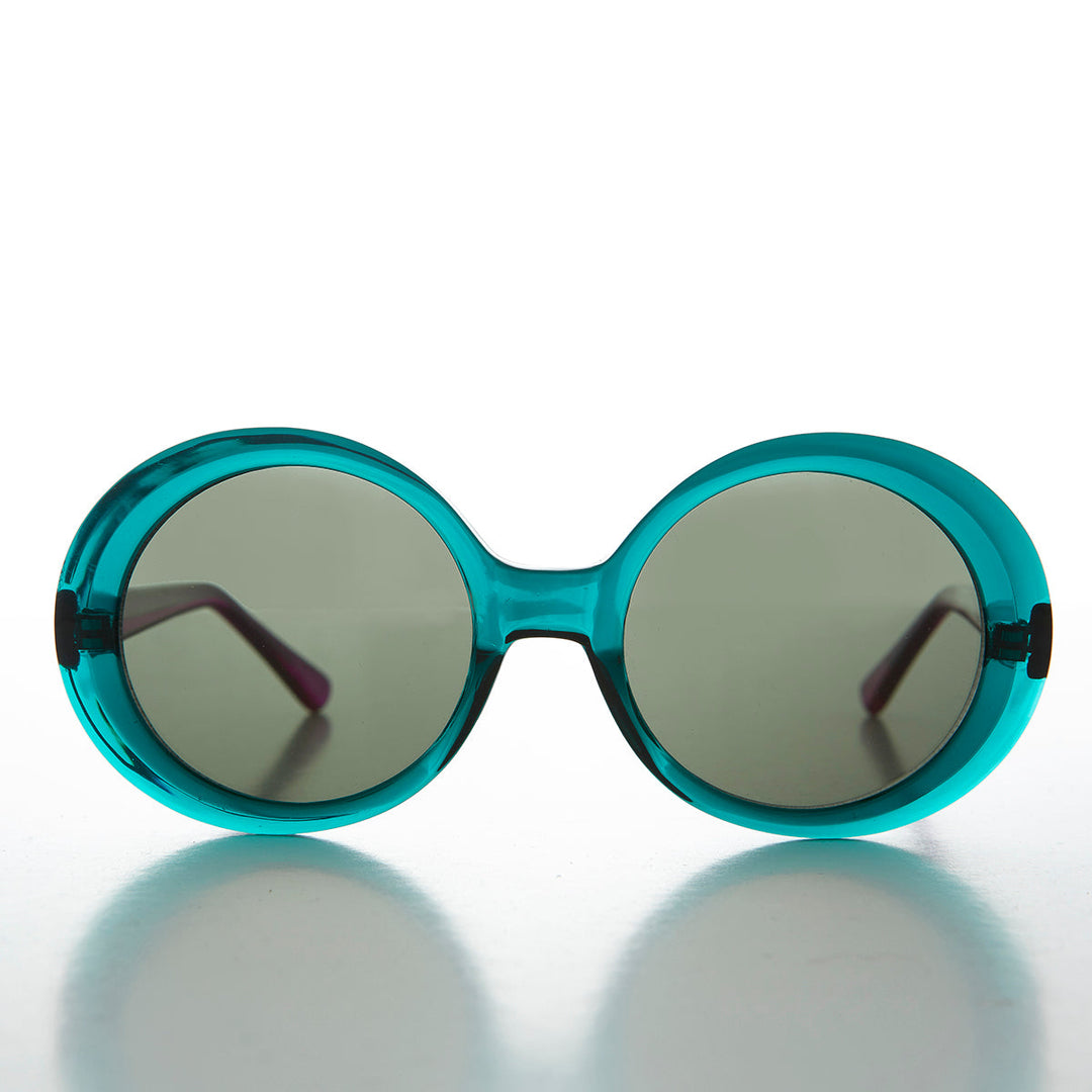 Oversized Round Mod Vintage Sunglasses - Opal