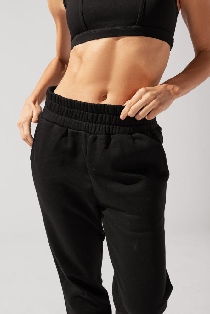 Cloud Rollover Sweatpant - Black