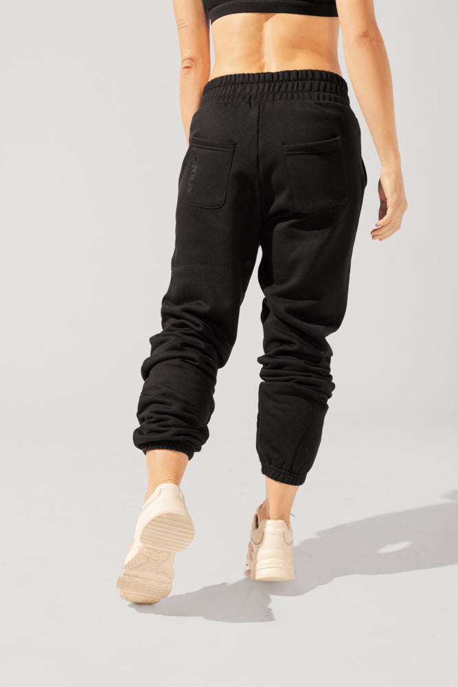 Cloud Rollover Sweatpant - Black