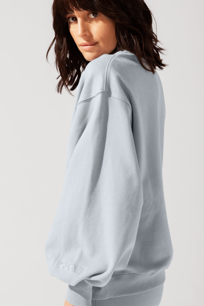 Ooey Gooey Mockneck Sweatshirt with Pockets - Bookworm Blue