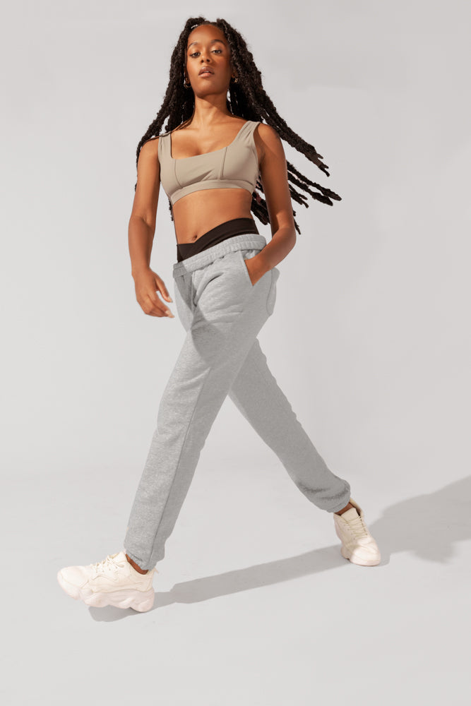 Cloud Rollover Sweatpant - Heather Grey