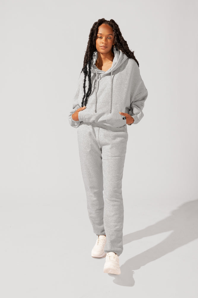 Cloud Rollover Sweatpant - Heather Grey