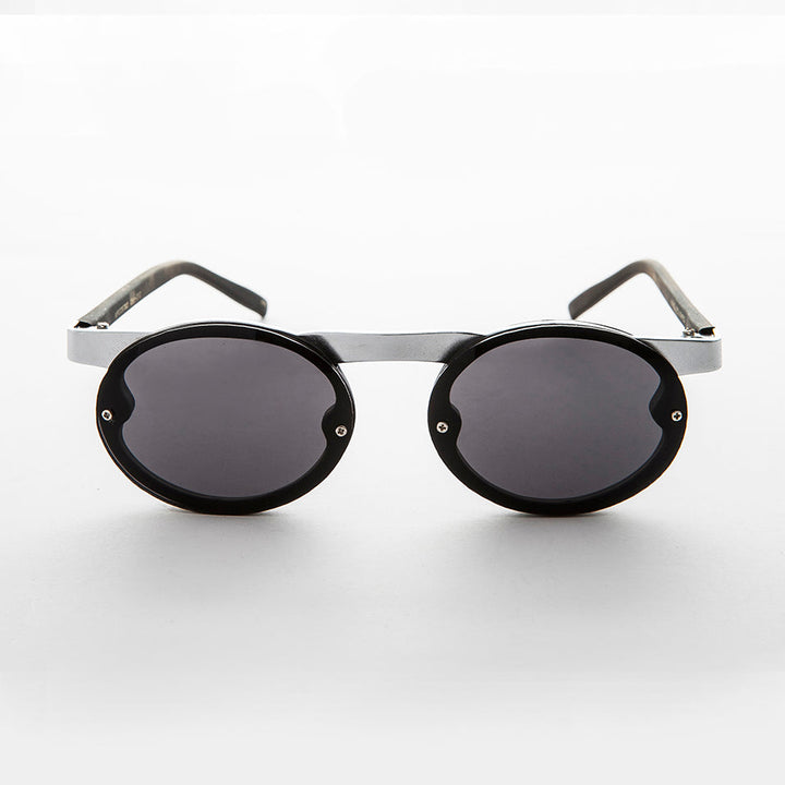 90s Oval Goth Sunglasses with Floating Brow line - Oswald
