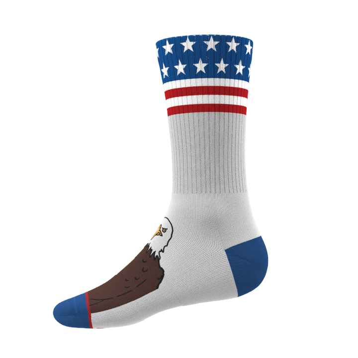 The One Finger Salute | American Flag Heel Hammock™ Crew Socks
