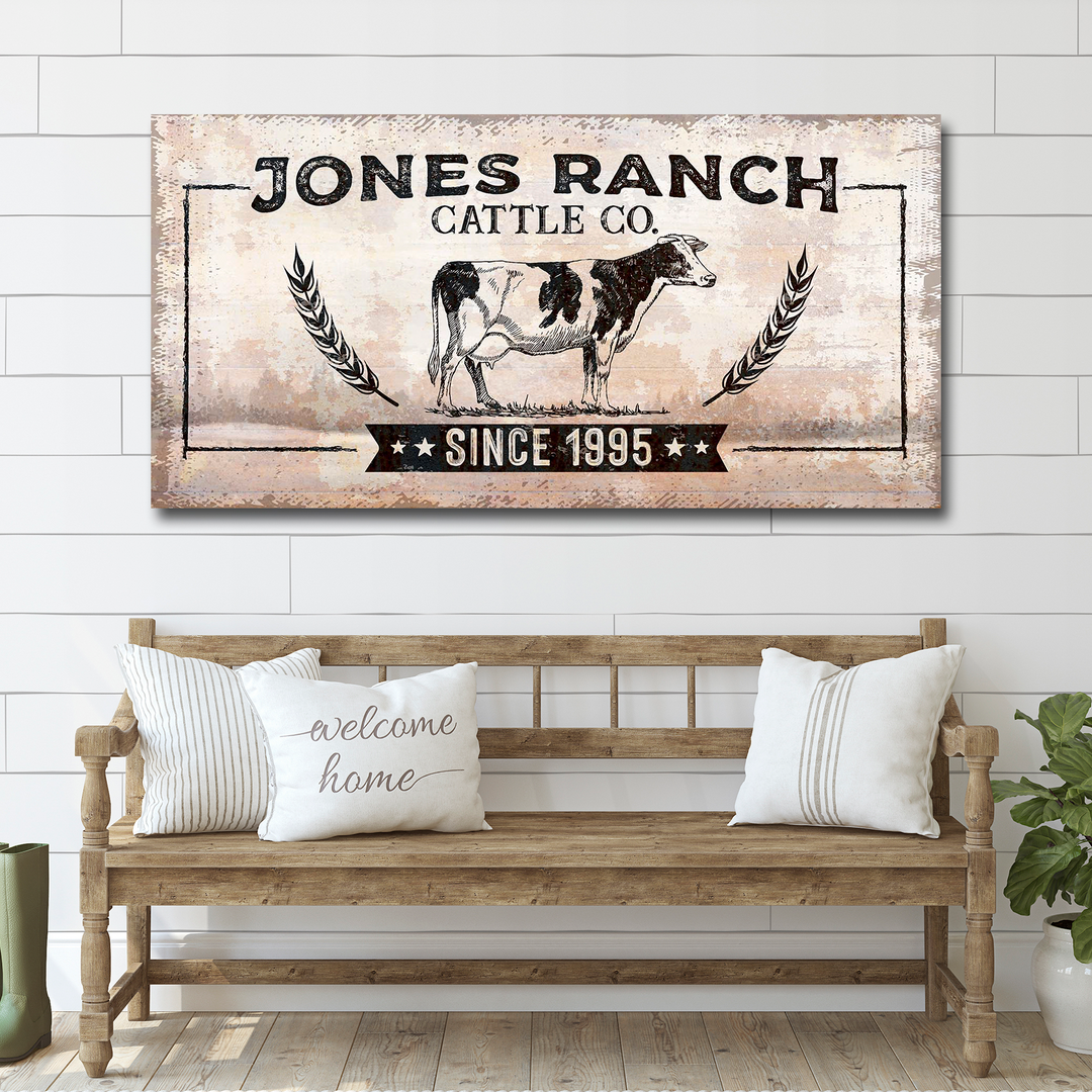 Ranch Cattle Co Rustic Sign