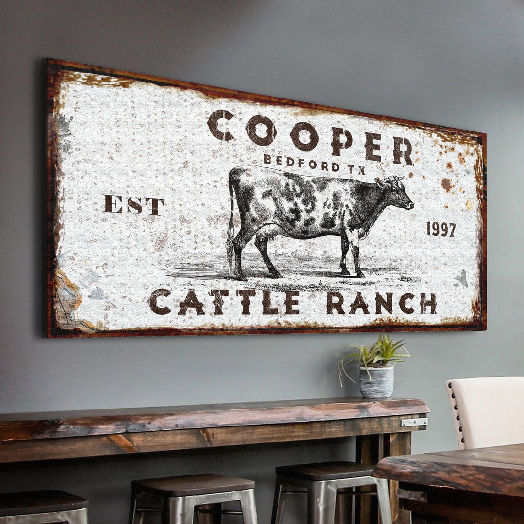 Personalized Cattle Ranch Rustic Sign II