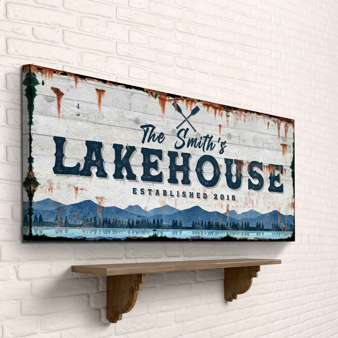 Family Lake House Vintage Sign