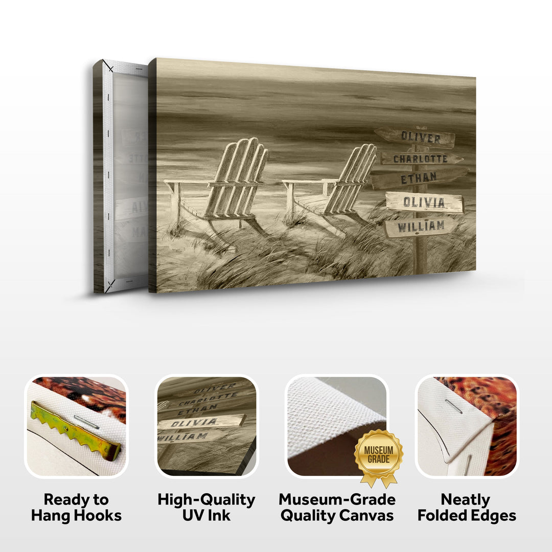 Monochrome Beach Name Sign