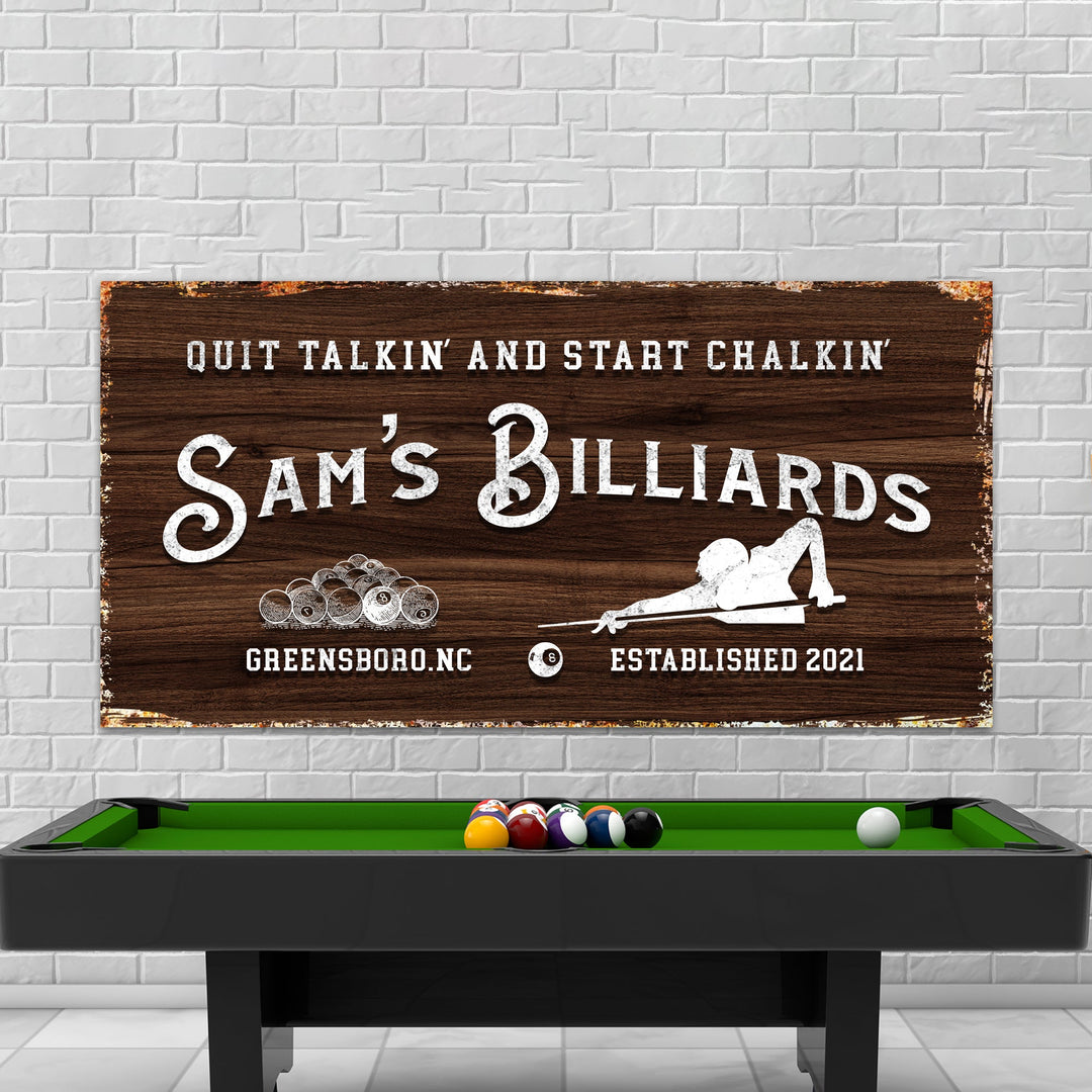 Billiards Room Vintage Sign