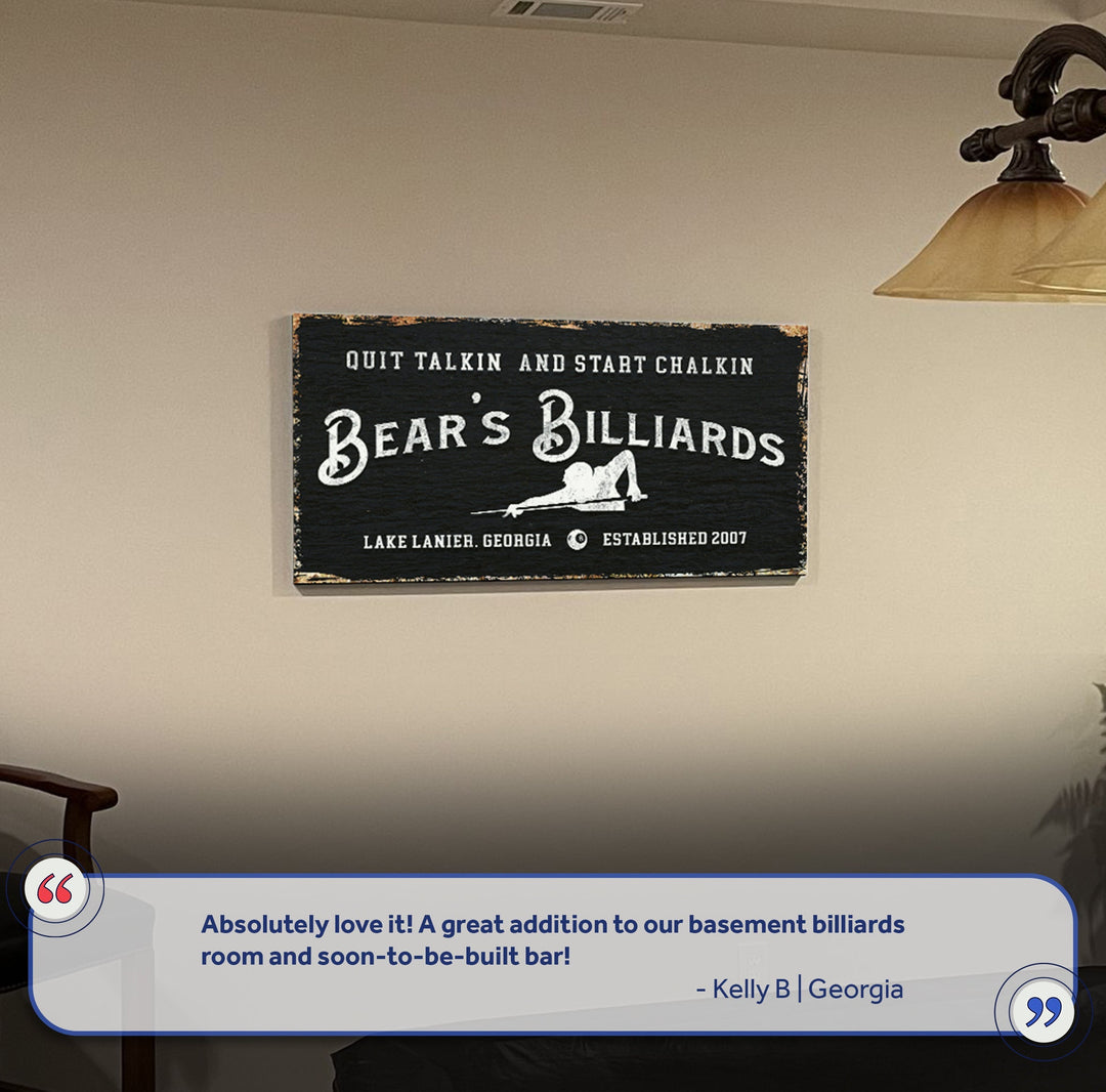 Billiards Room Sign