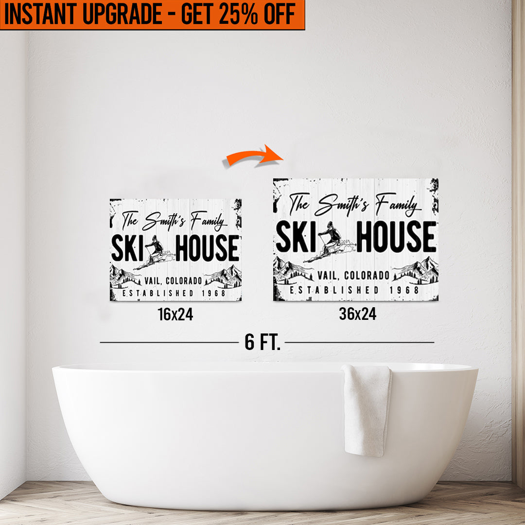 Upgrade Your 24x16 Inches 'Ski House' Canvas To 36x24 Inches