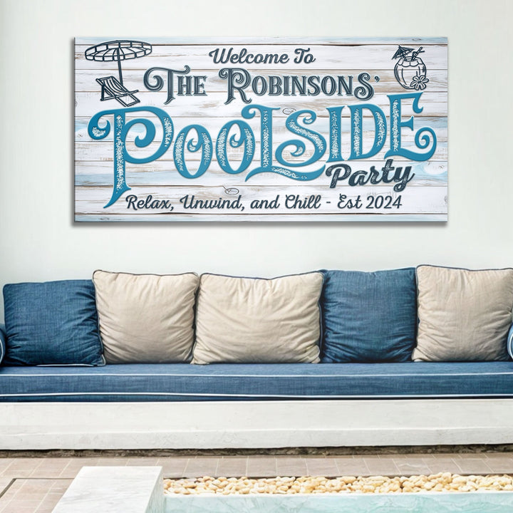 Personalized Pool Party Sign