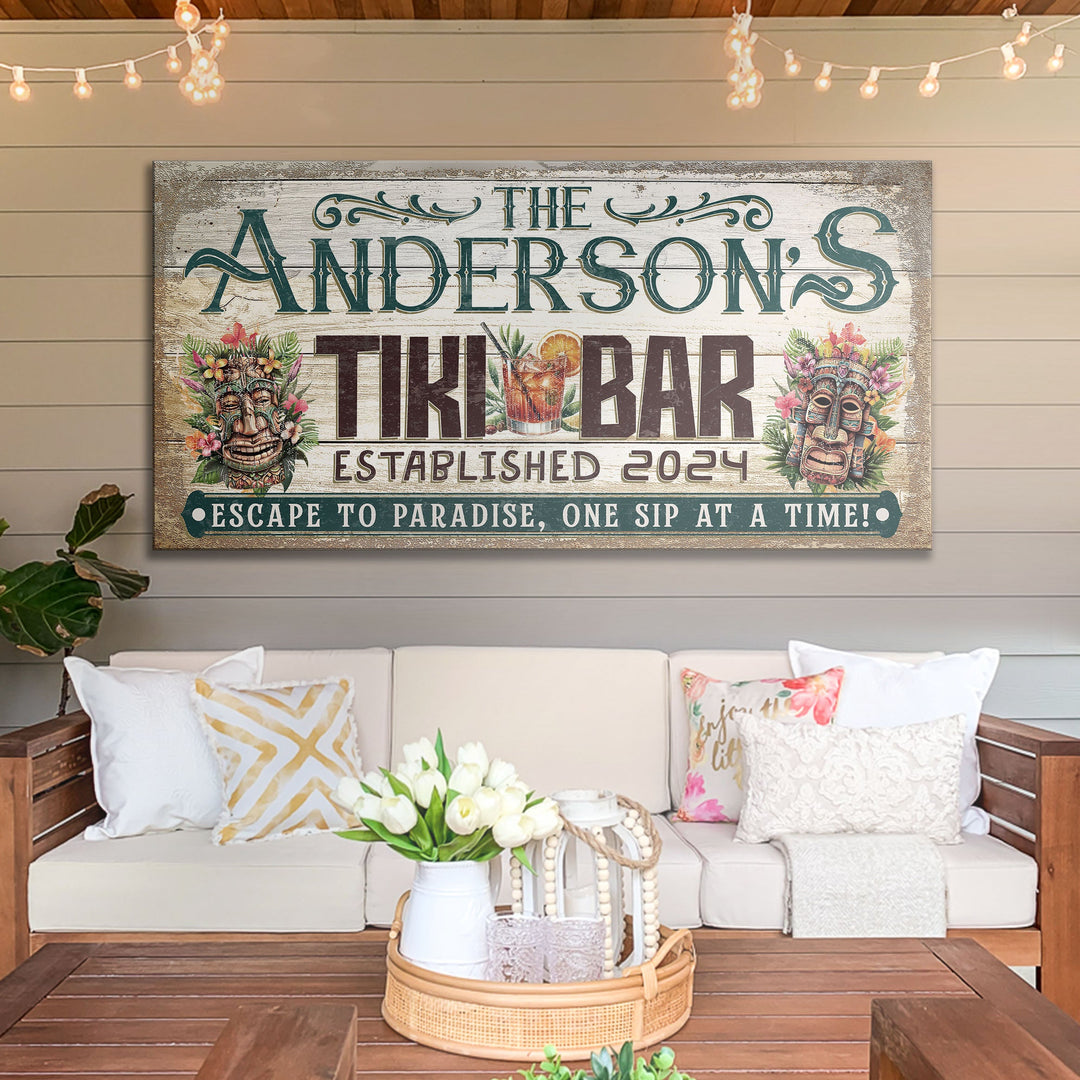Personalized Tiki Bar Sign III