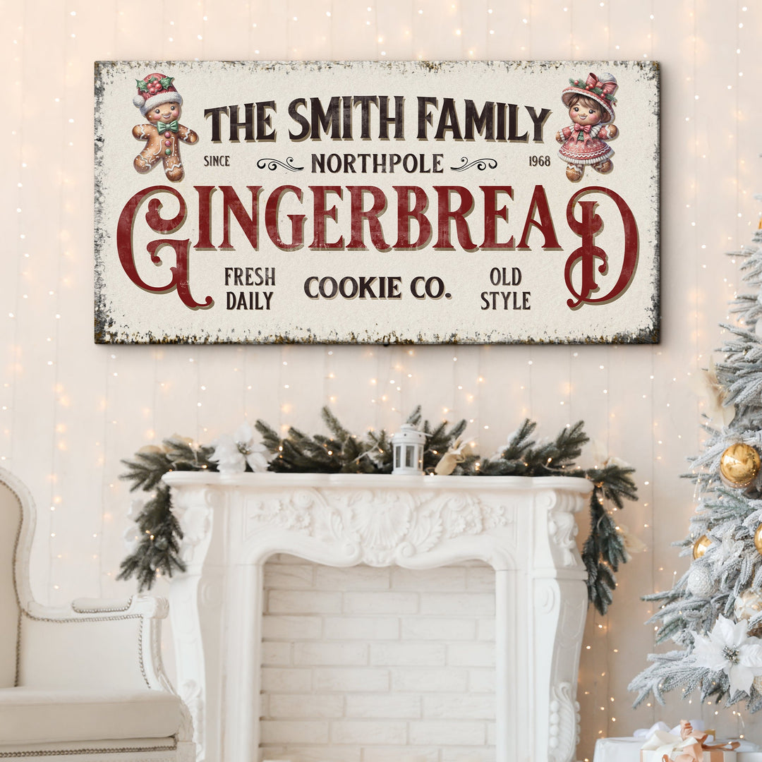 Family Gingerbread Bakery Christmas Sign