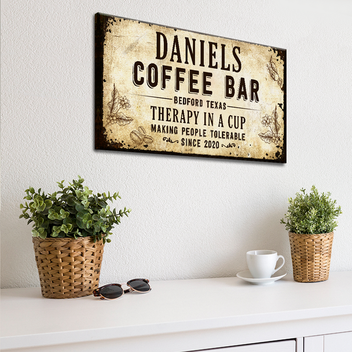 Therapy In A Cup Coffee Bar Sign