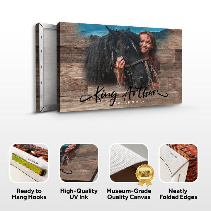 Wooden Animal Portrait Sign | Personalized Canvas Wall Art