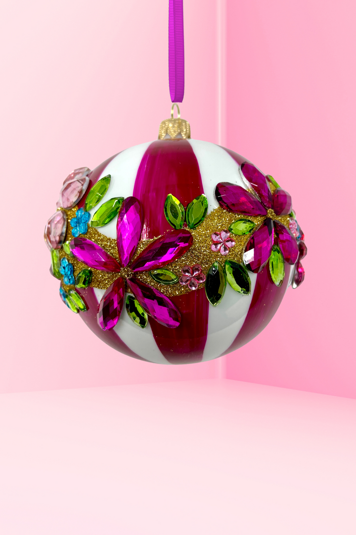 Runway Rose Polish Glass Bauble