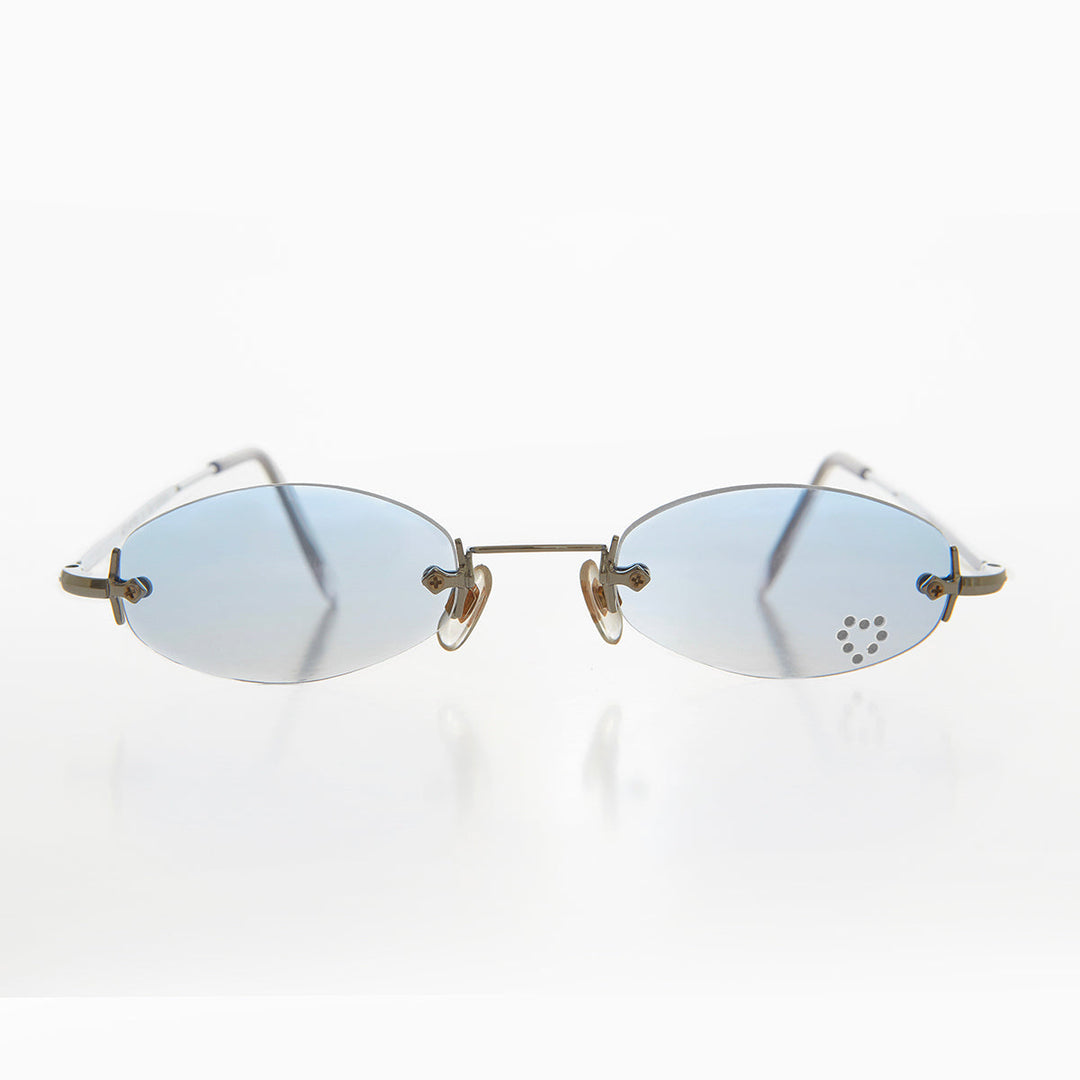 Micro Sunglass with Heart Rhinestone Accent - Primo