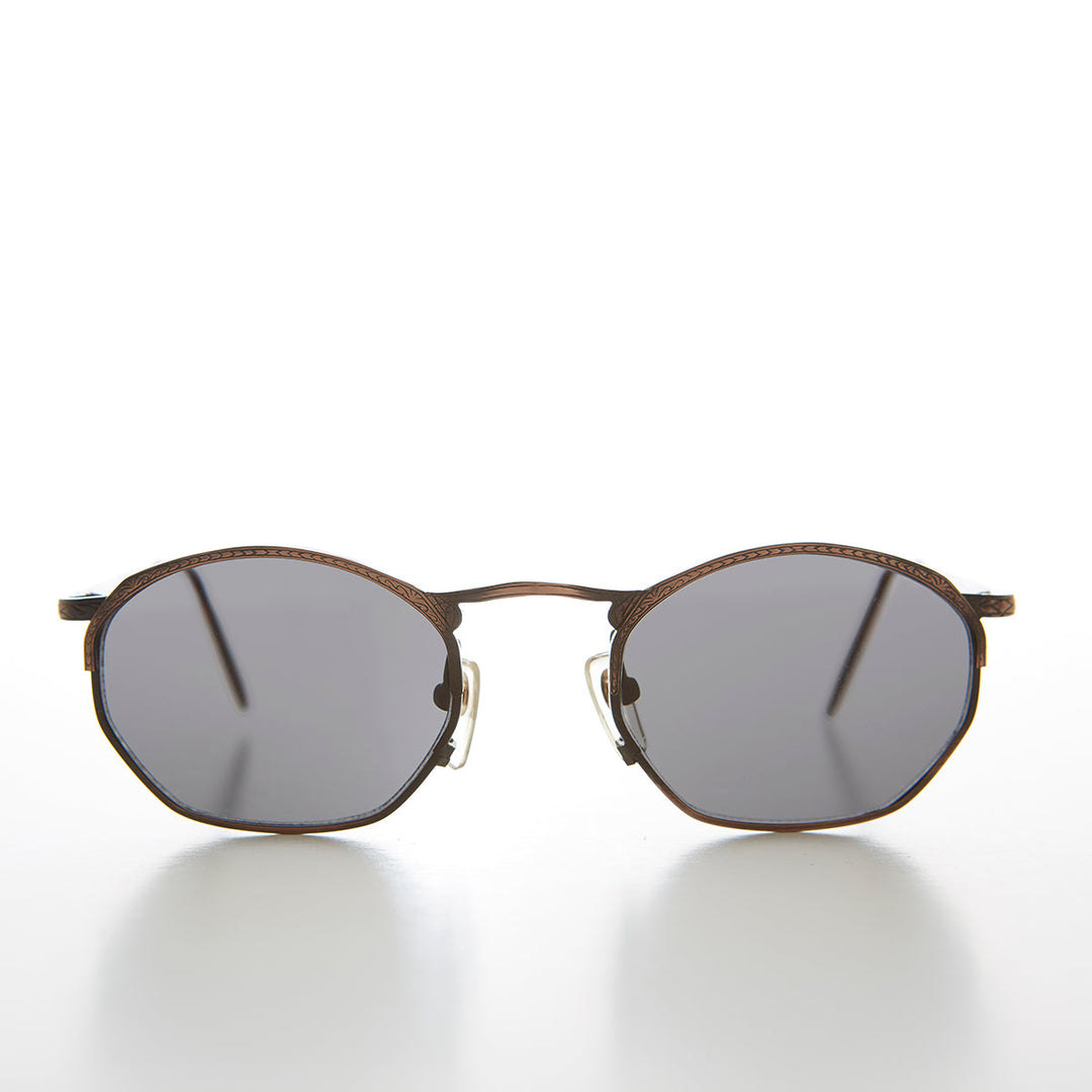 Semi Octagon Unisex Metal Vintage Sunglass  - Onas