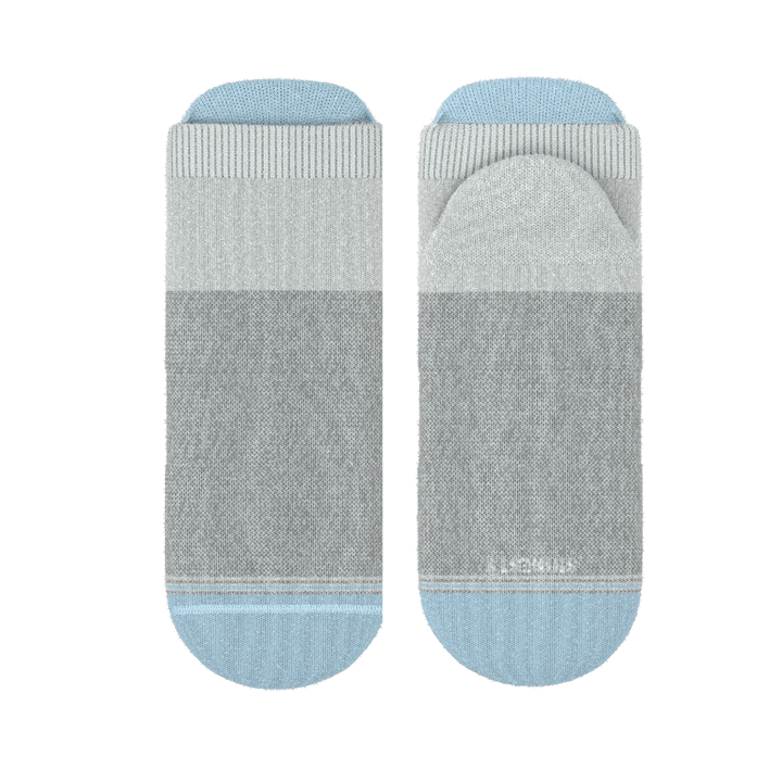 The Pacific Blue | Tri Color Block Heel Hammock™ Ankle Socks