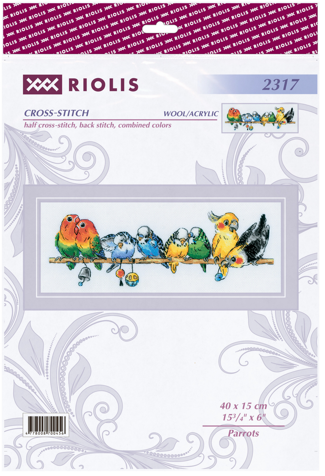 Parrots¬† Counted Cross Stitch Kit by Riolis R2317