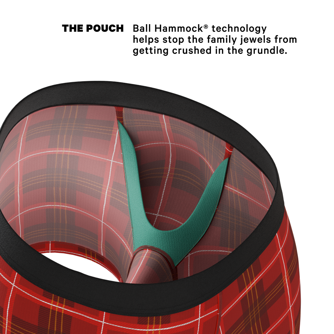 The Partridge | Red Cozy Plaid Ball Hammock® Pouch Underwear