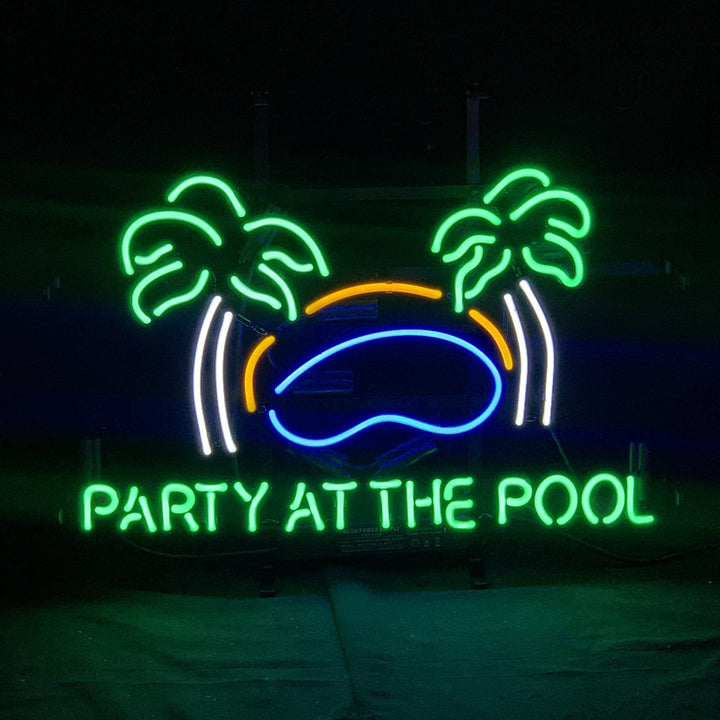 Party At The Pool Palm Tree Neon Signs