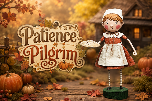 Patience & Palmer Pilgrim Thanksgiving Set of 2 Figurines by Lori Mitchell (Ships July)
